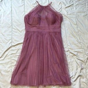 BILL LEVKOFF Wisteria Chiffon Net Cocktail Dress Gown RN#82955